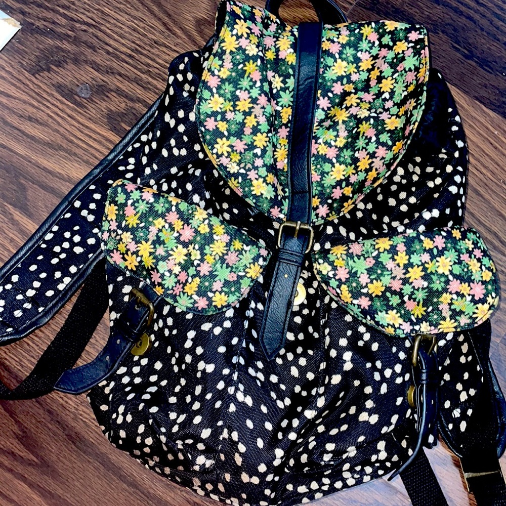 Mini floral polka dot backpack